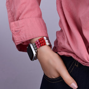 Ruby Blush Stone Stretch Apple Watch Bandje