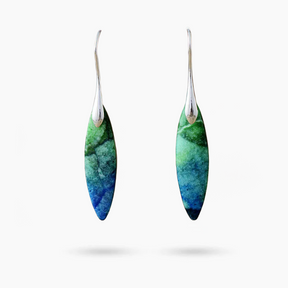 Cerulean Green Jasper Hook Earrings