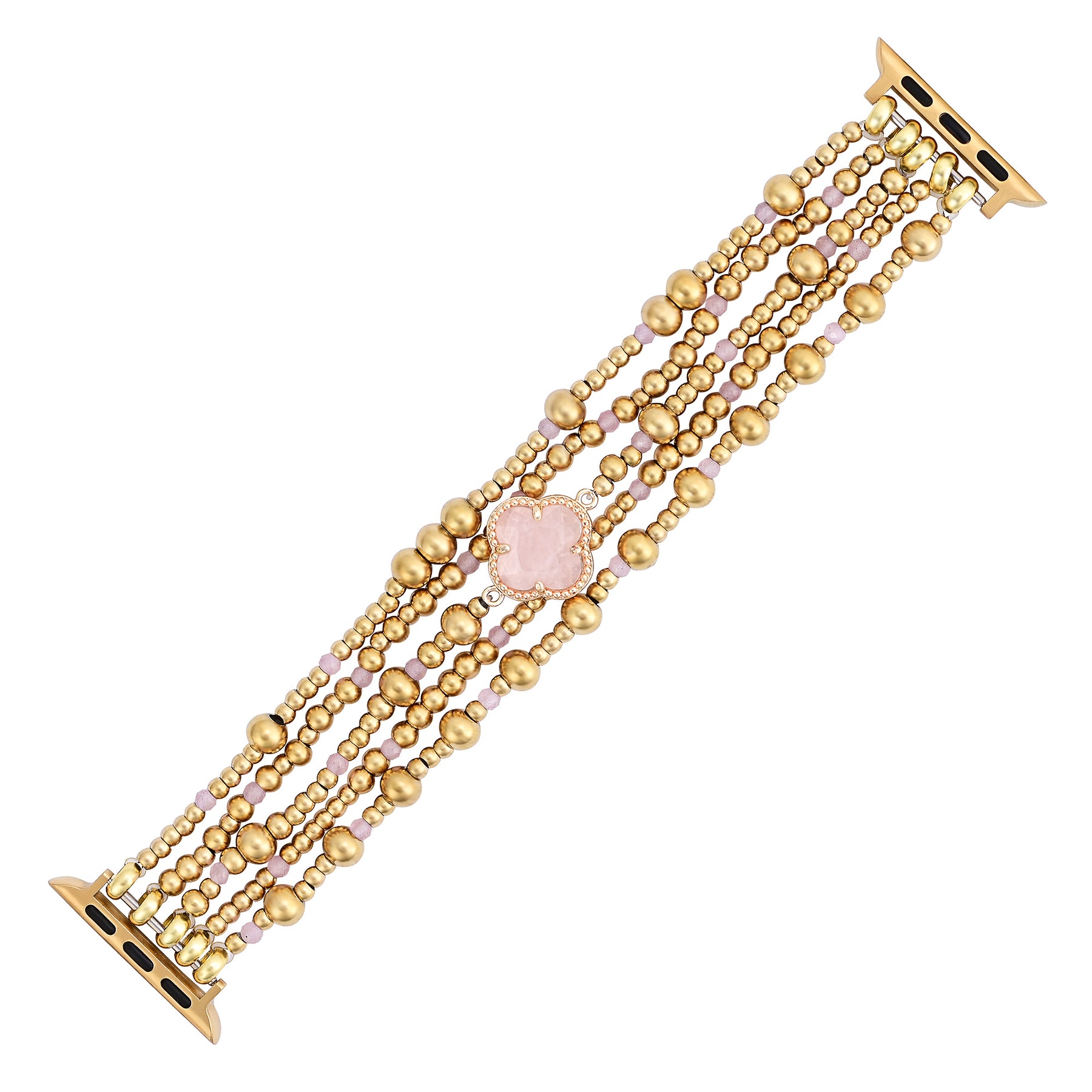 Betoverde Rozenkwarts Elegantie Stretch Apple Watch Band