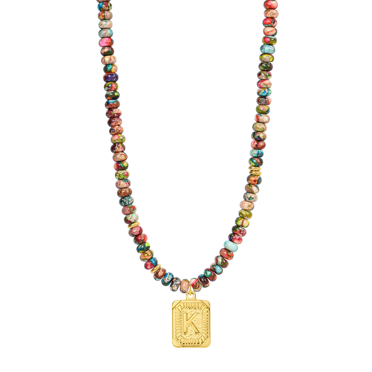 Blauwe Imperial Jaspis Letter Ketting