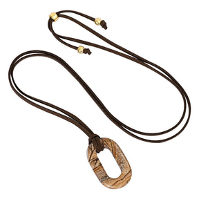 Suède afbeelding steen sereniteit ketting