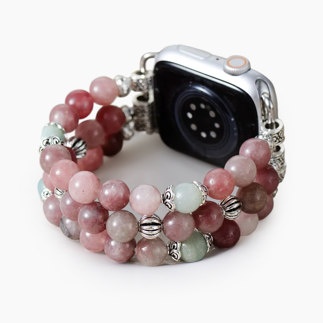Donkerroze rekbare Apple Watch-band