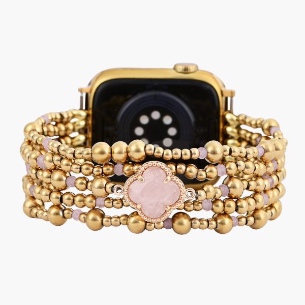 Betoverende Rozenkwarts Elegantie Rekbare Apple Watch Band