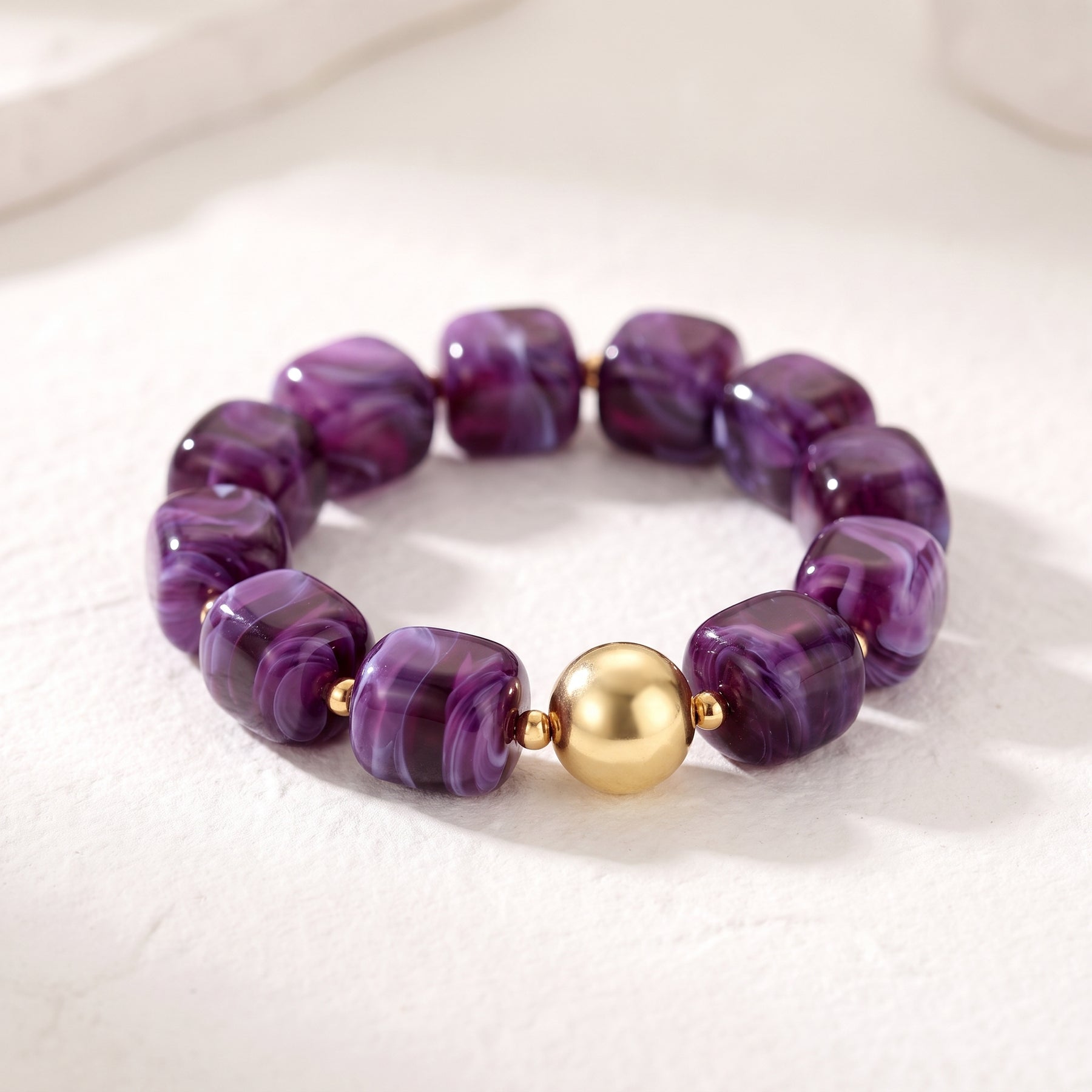 Amethistdroom – grove armband