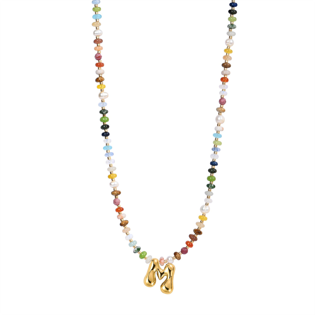 Multicolor bubbelletter ketting