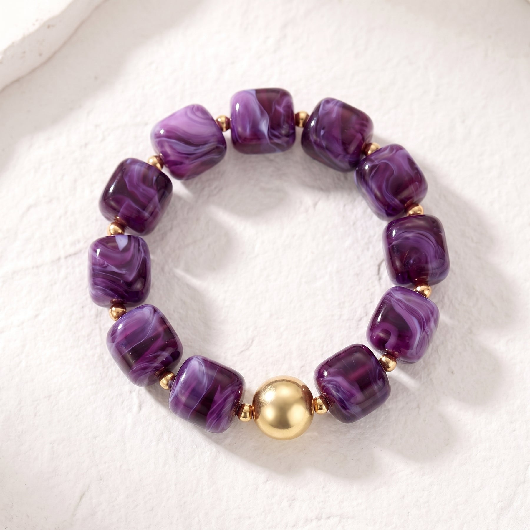 Amethistdroom – grove armband