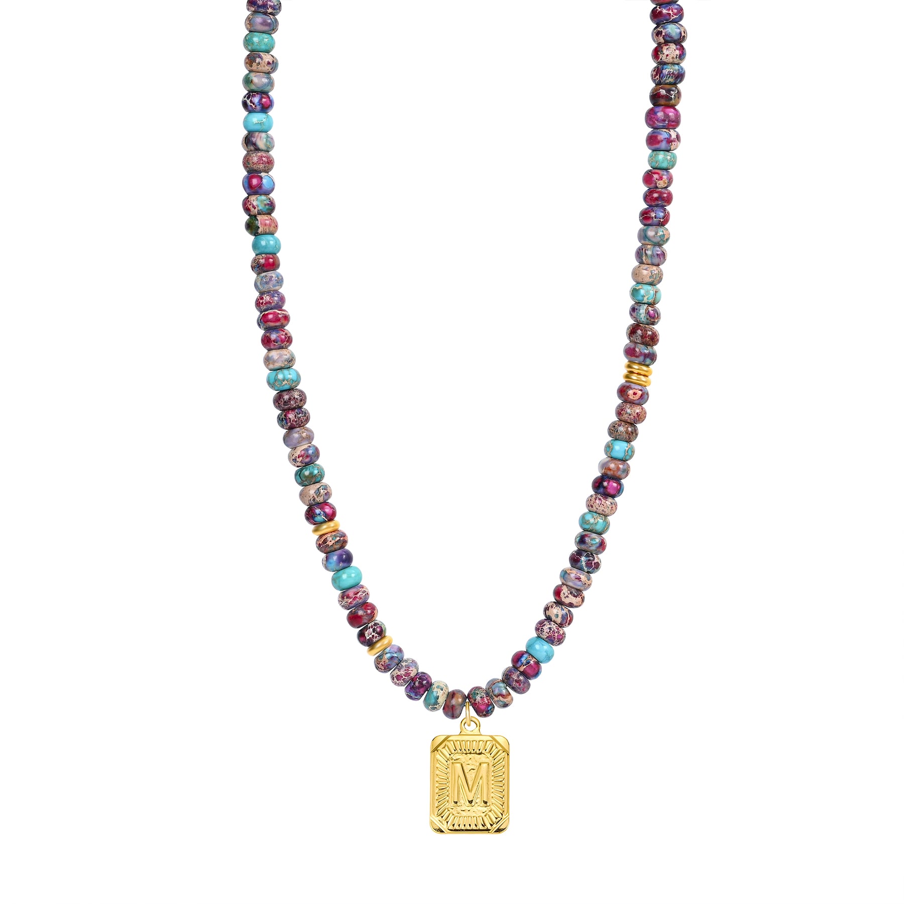 Blauwe Imperial Jaspis Letter Ketting