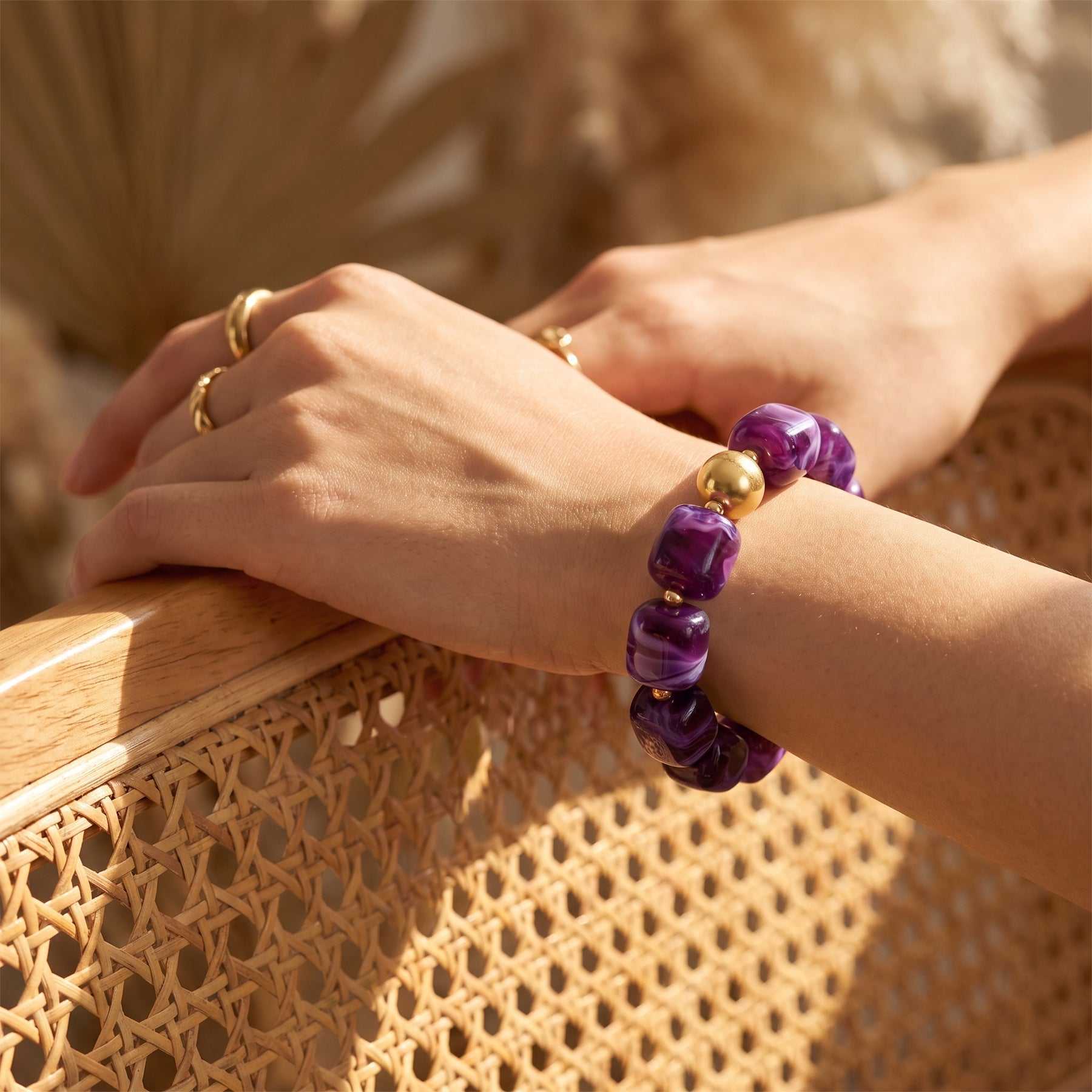 Amethistdroom – grove armband