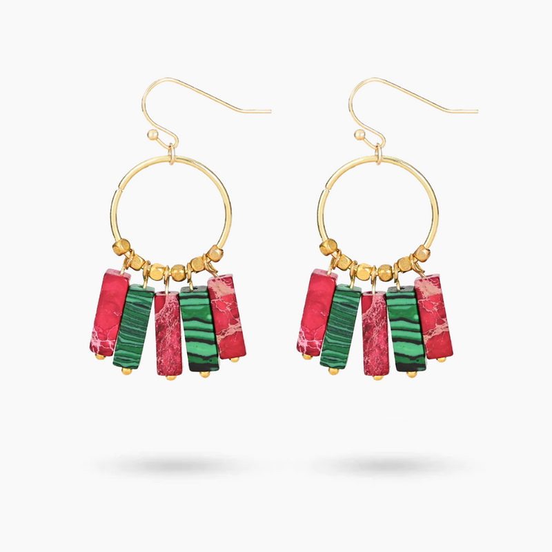 Jolly Poinsettia Kleuren Hangende Oorbellen