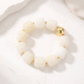 Maanlicht-ivoorkleurige grove armband