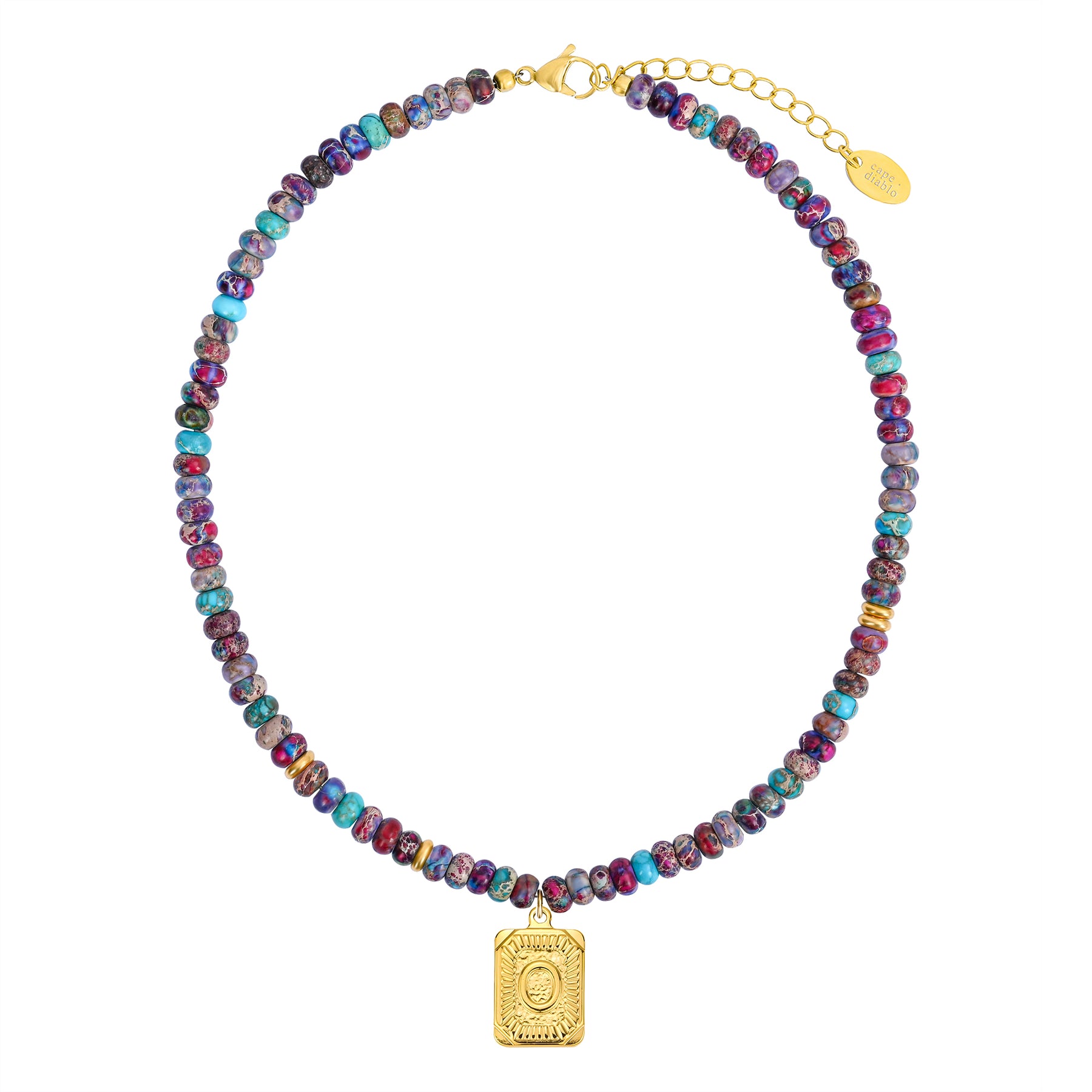 Blauwe Imperial Jaspis Letter Ketting