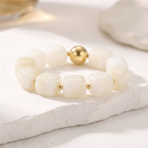 Maanlicht-ivoorkleurige grove armband