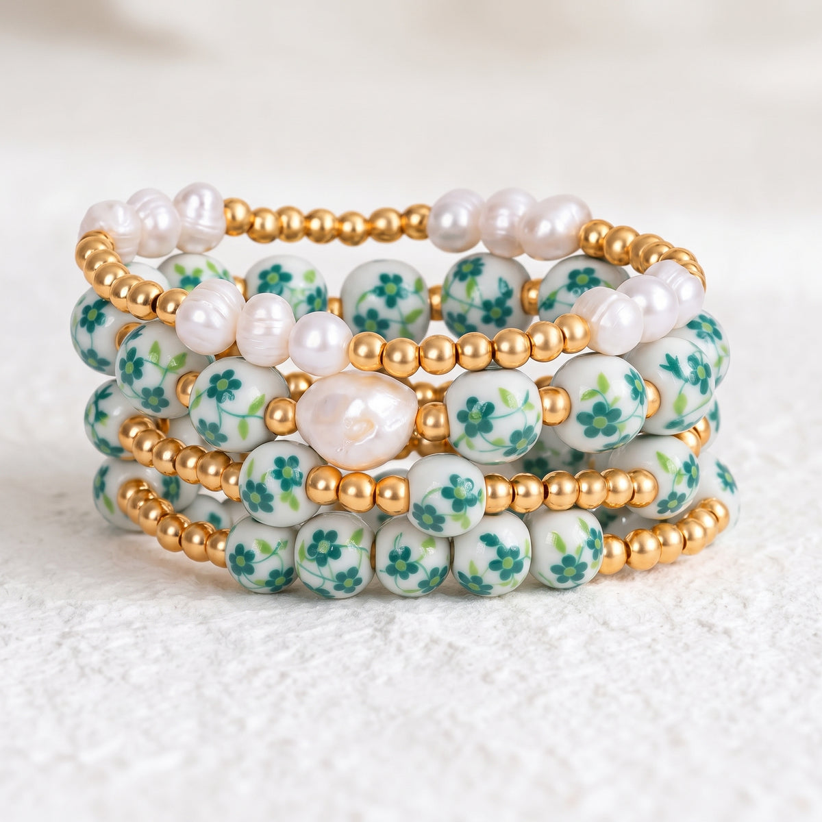 Porseleinen tuin-armbandset Emerald Grove