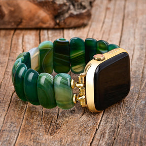 Emerald Grove Agate Stretch Apple Watch Band