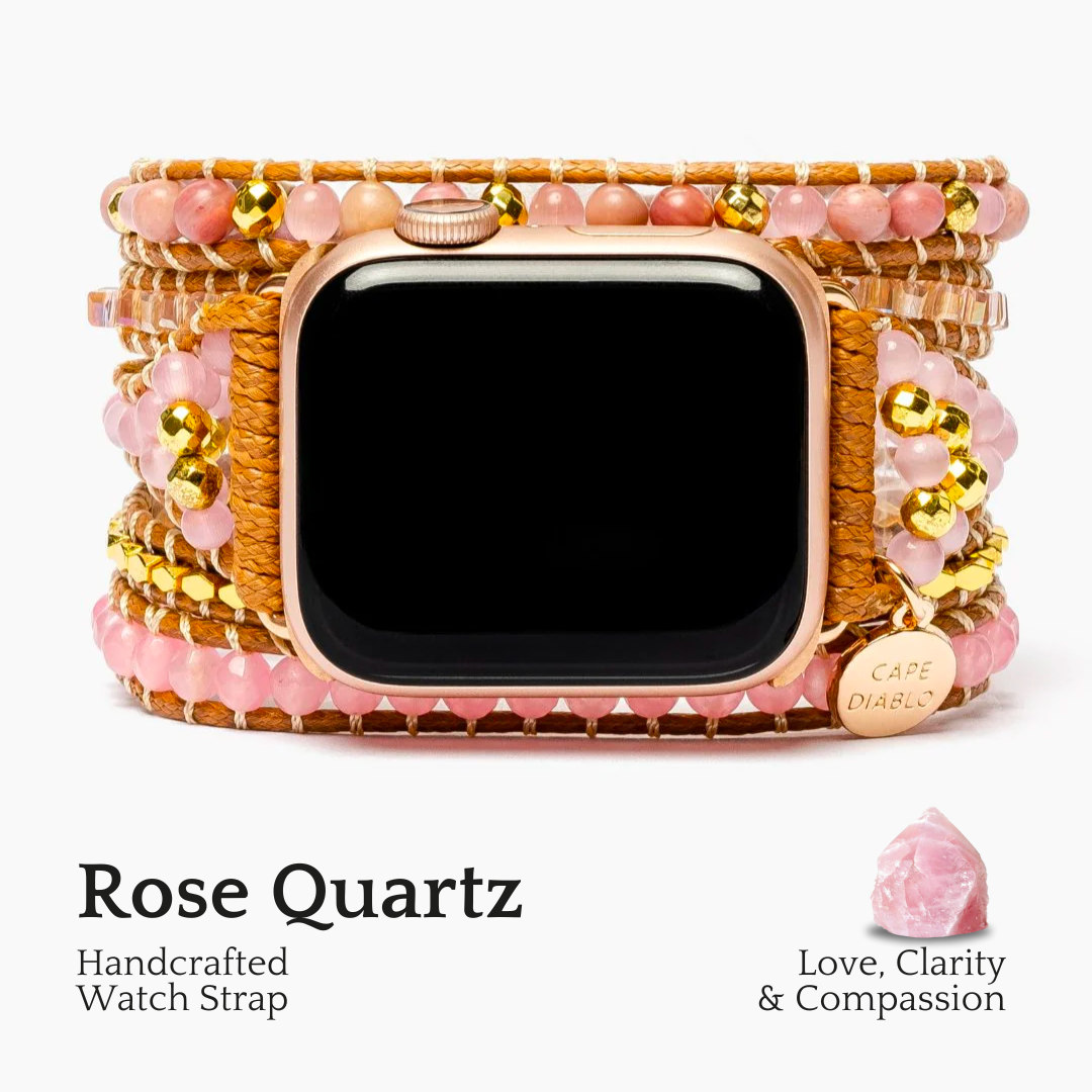 Gouden Rozenkwarts Apple Watch-band