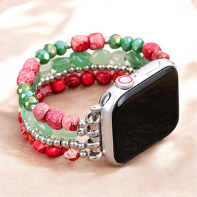 Evergreen Zilveren Elegantie Kerst Apple Watch Band