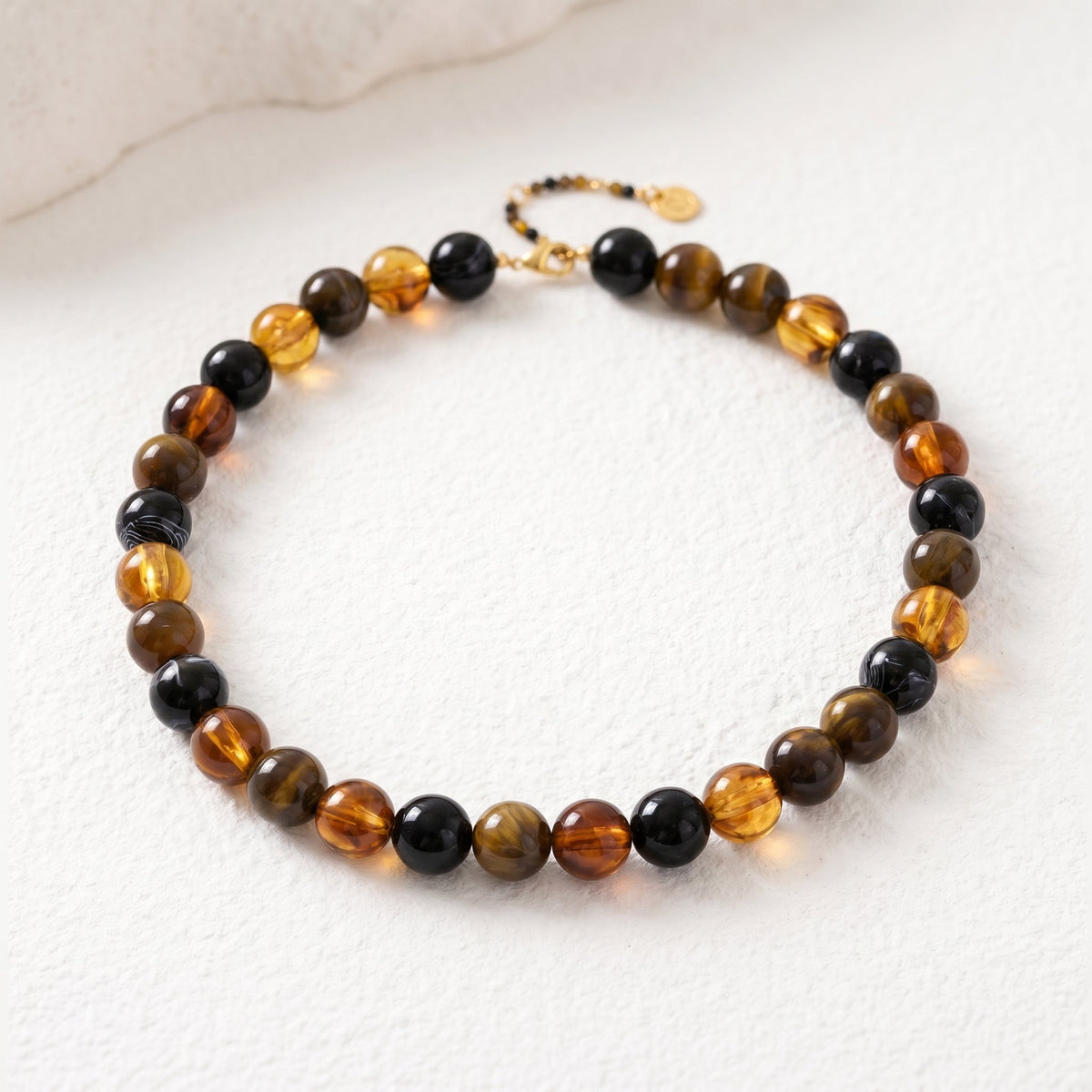 Chunky bruine kralenketting