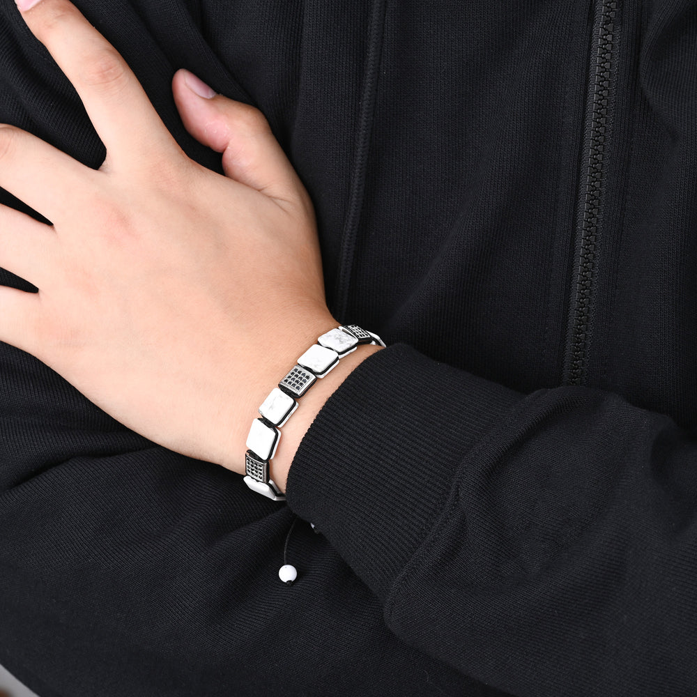 Heren Wit Turquoise Armband