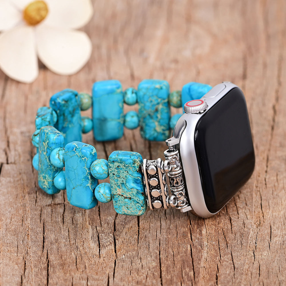 Serenity Turquoise Stretch Apple Watch Bandje