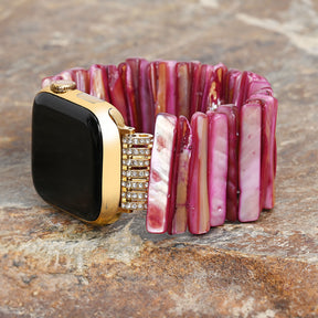 Imperial Orchid Shell Stretch Apple Watch Bandje