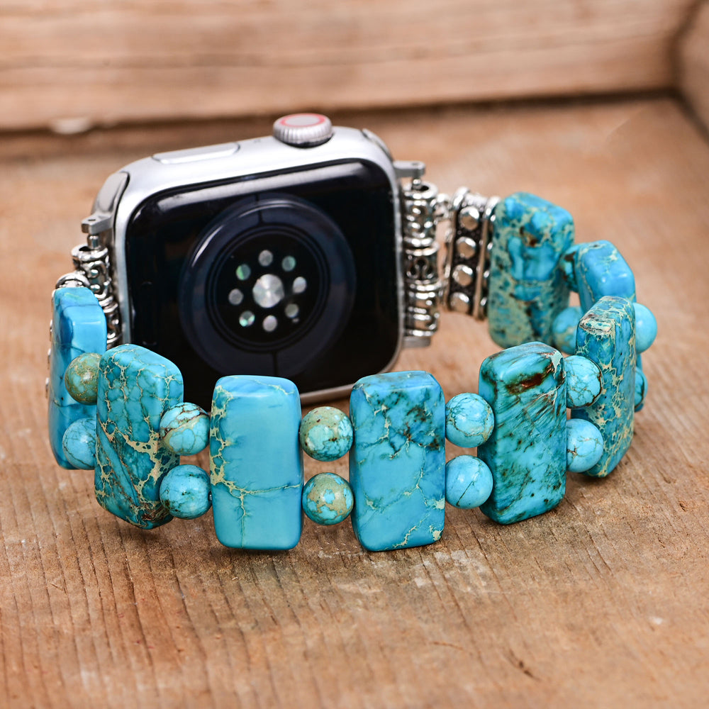 Serenity Turquoise Stretch Apple Watch Bandje