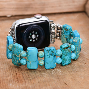 Serenity Turquoise Stretch Apple Watch Bandje