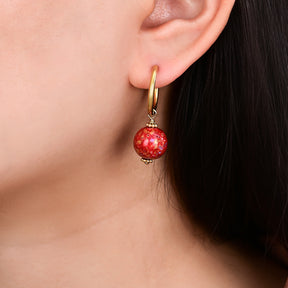 Crimson Orbit Speckle Orb Oorringen met Hoepel