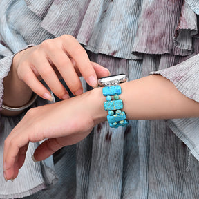 Serenity Turquoise Stretch Apple Watch Bandje