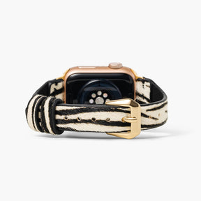 Zebra luxe lederen Apple Watch -band