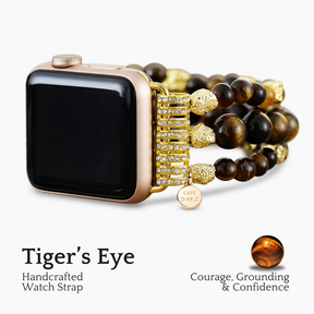 Tiger Eye Gleam Stretch Apple Watch-bandje