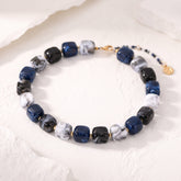 Chunky vierkante kralenketting Ocean