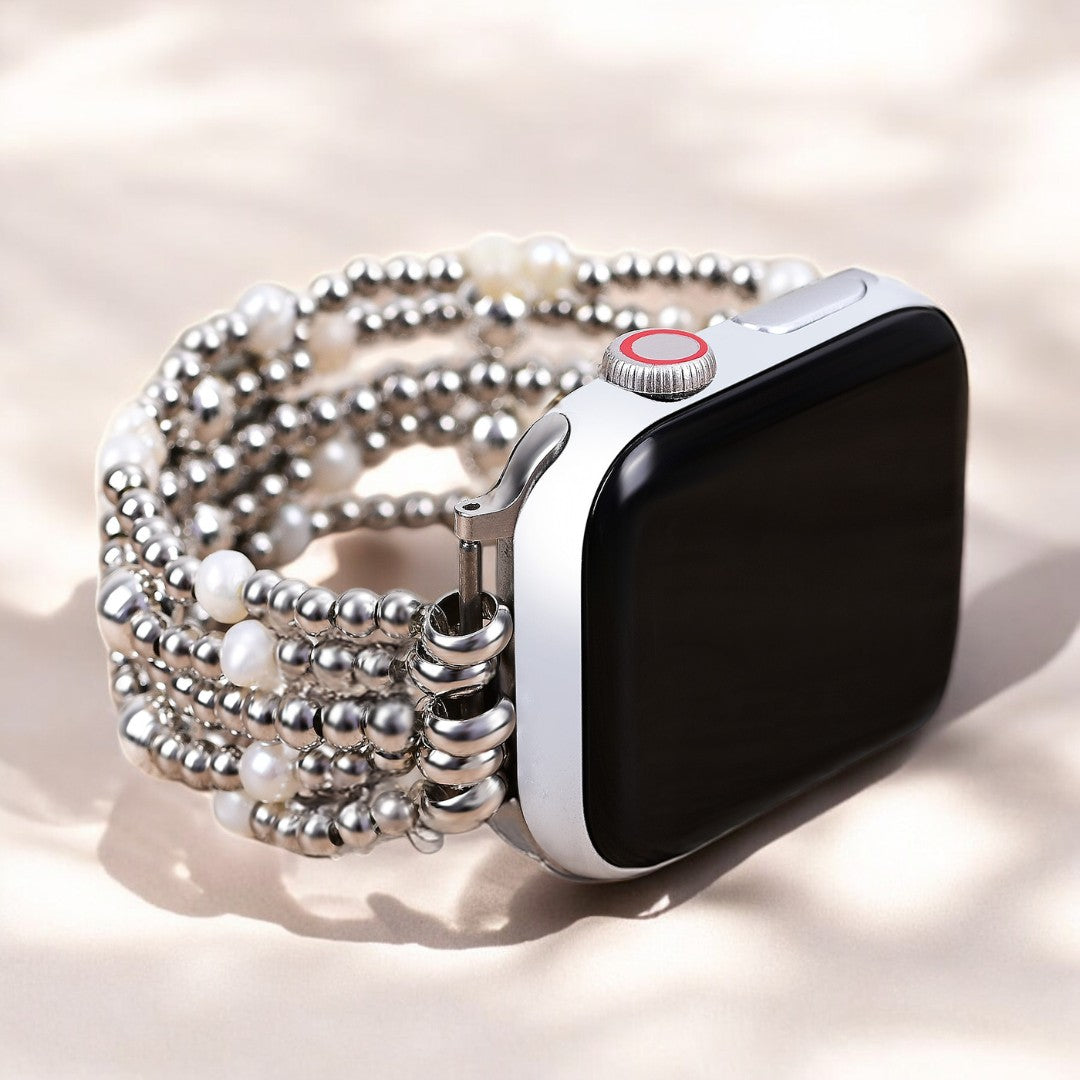 Glinsterende Parel Stretch Apple Watch Band