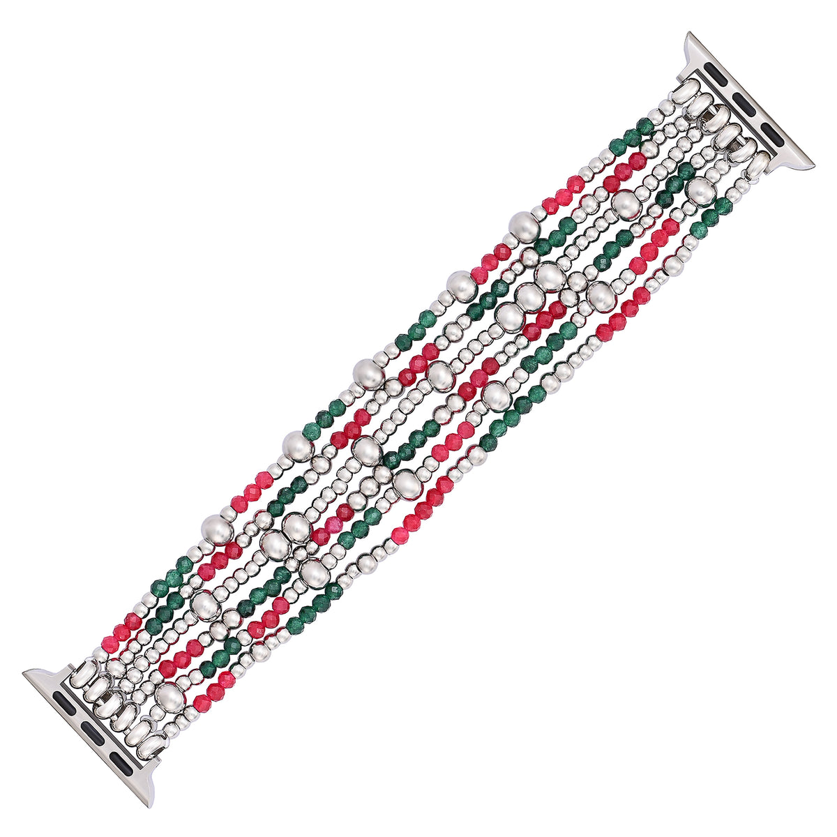 Feestelijke Zilveren Elegantie Stretch Apple Watch Band