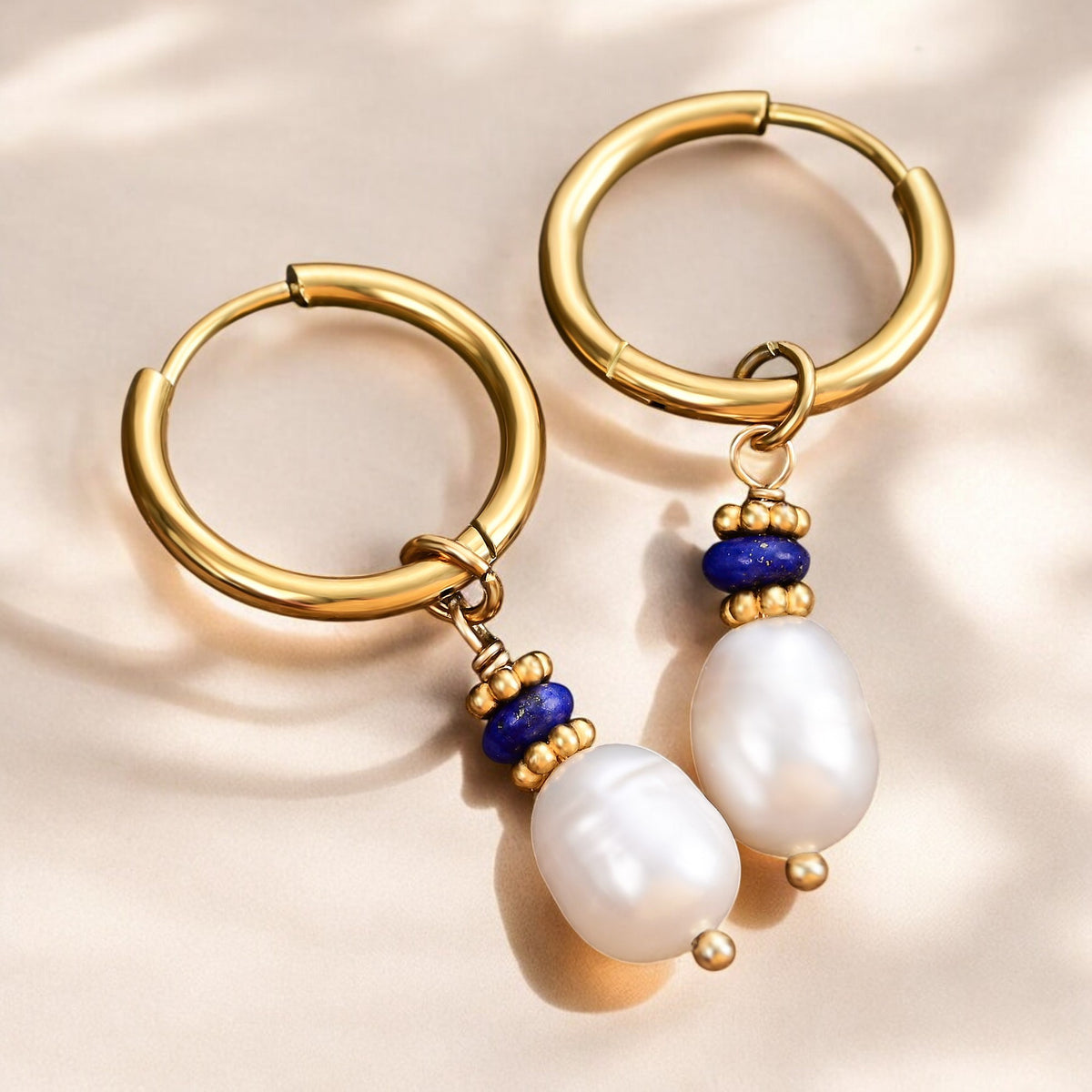 Gouden Grace Parel & Agaat Creolen