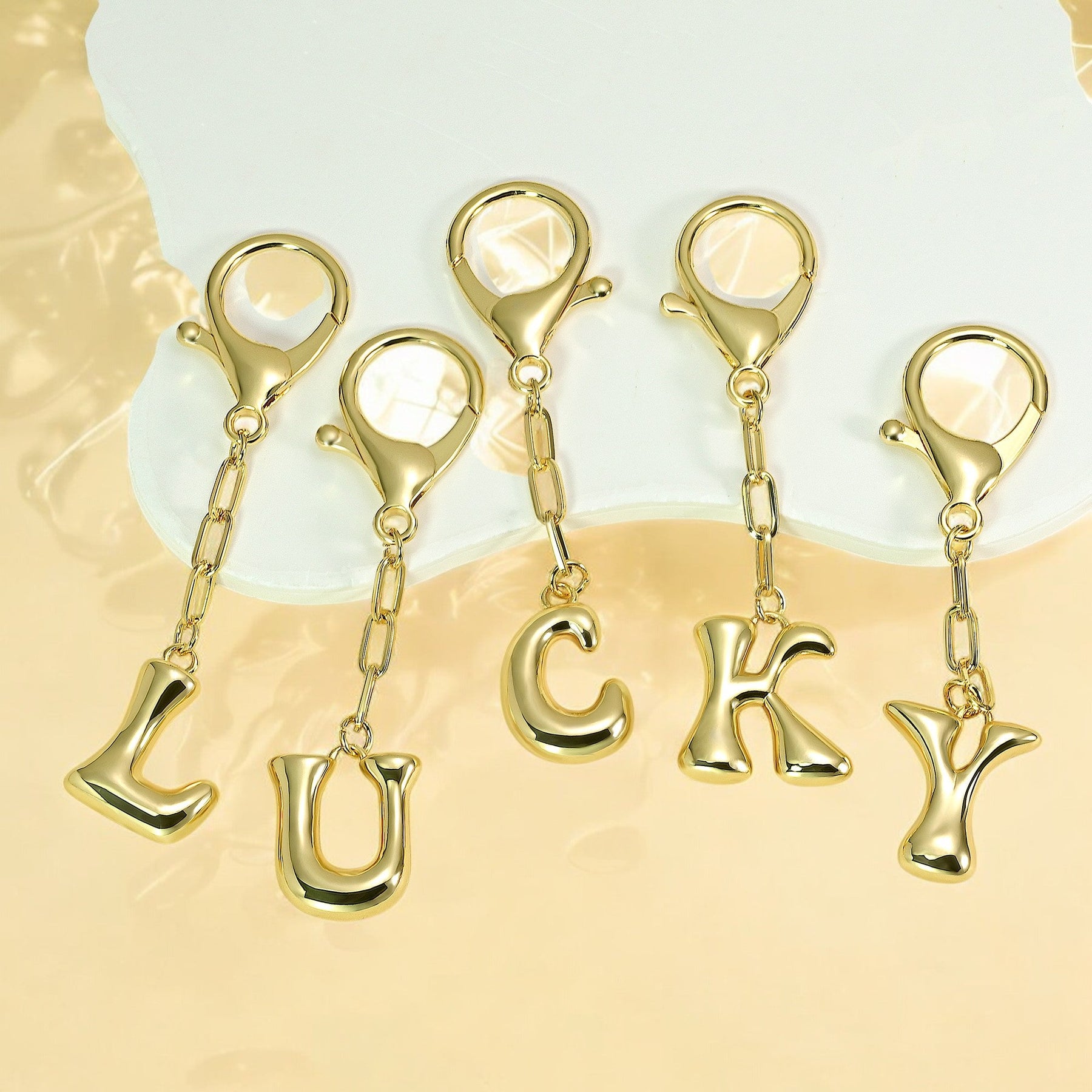 Bubbelletter Initiaal Sleutelhanger & Tasbedel