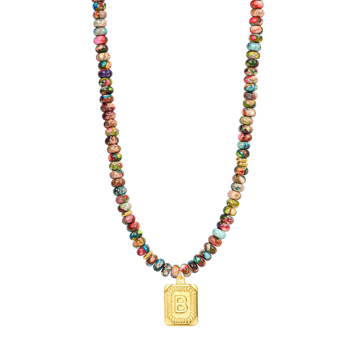 Blauwe Imperial Jaspis Letter Ketting