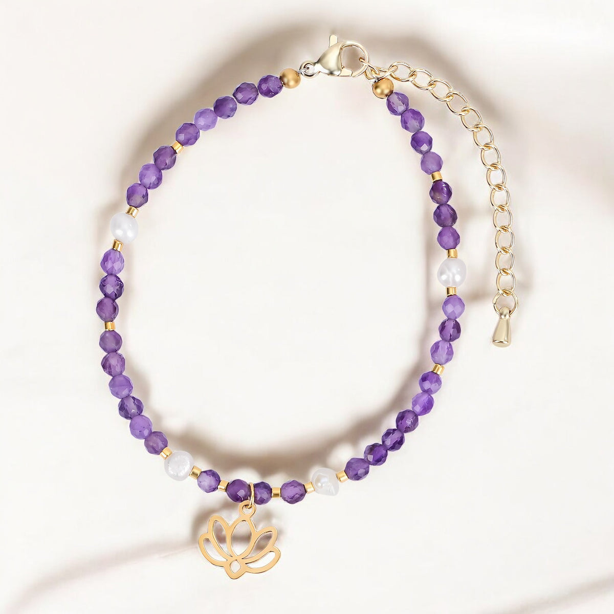 Serene Lotus Amethist Armband