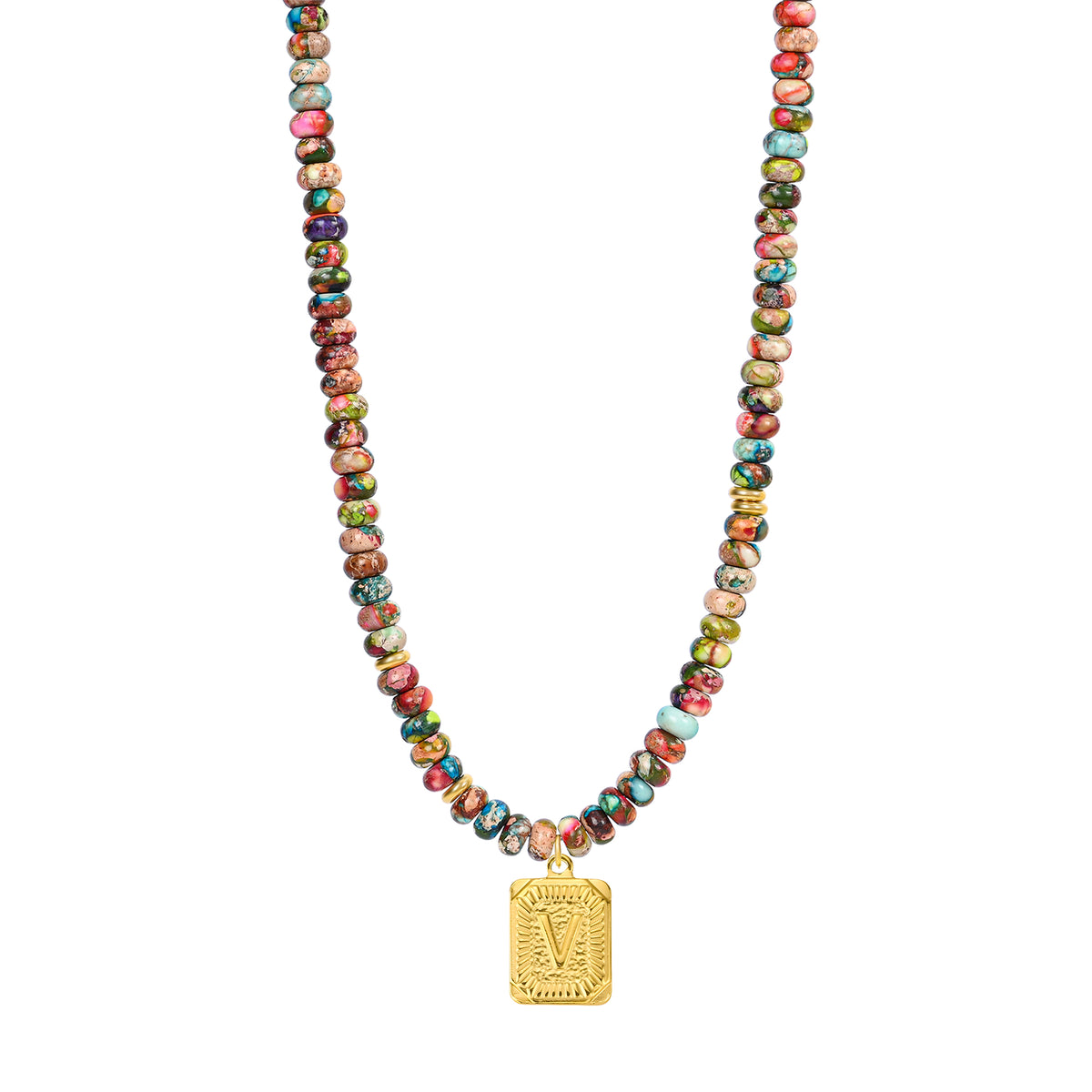 Blauwe Imperial Jaspis Letter Ketting