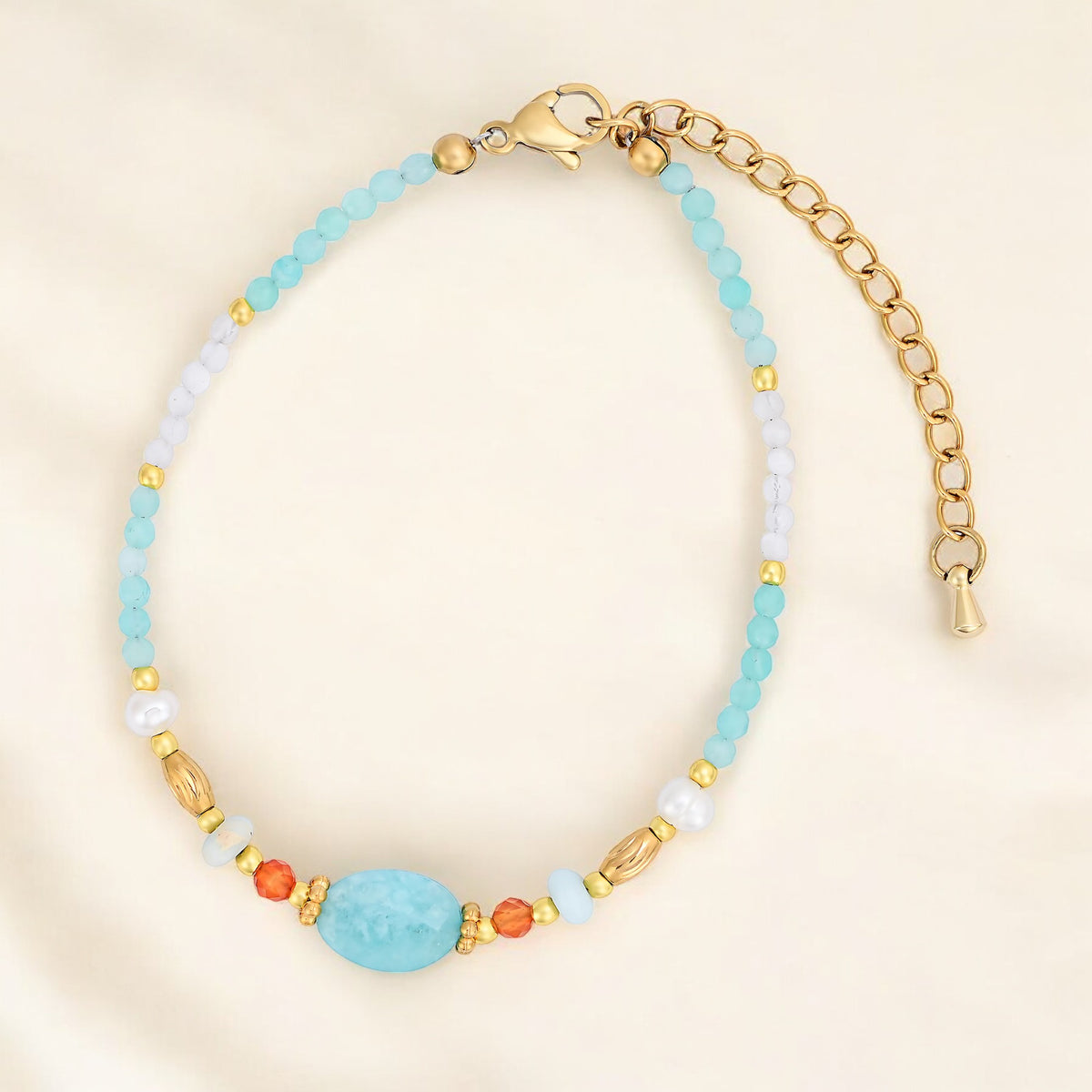 Middernacht Agaat Lotus Armband
