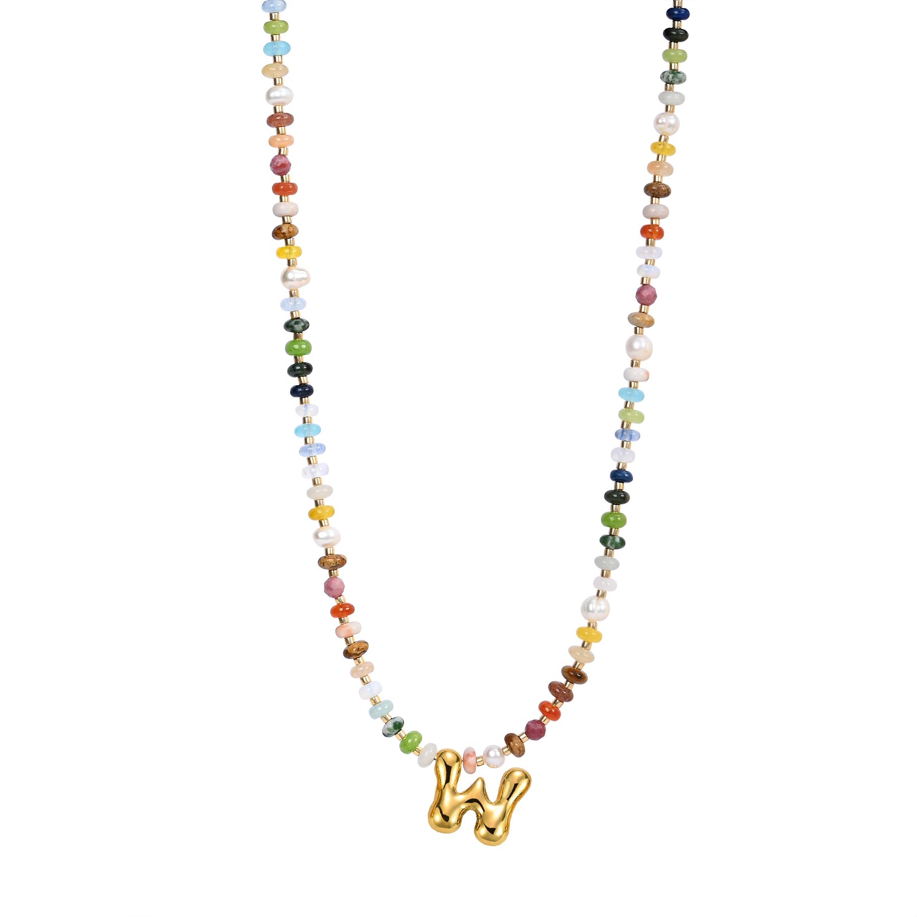 Multicolor bubbelletter ketting