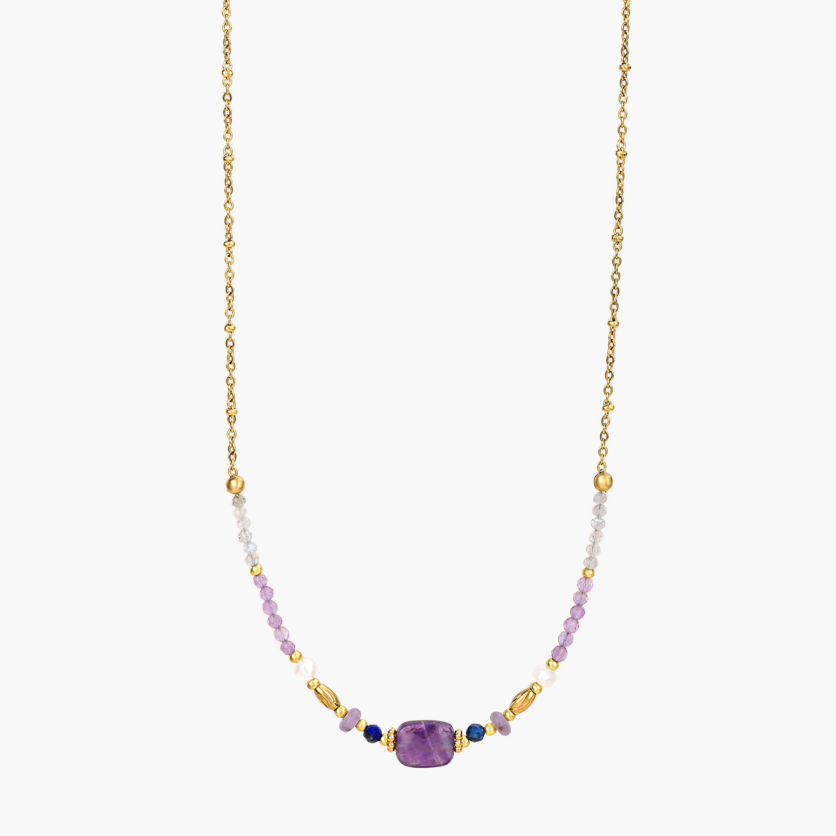 Middernacht Agaat Lotus Armband