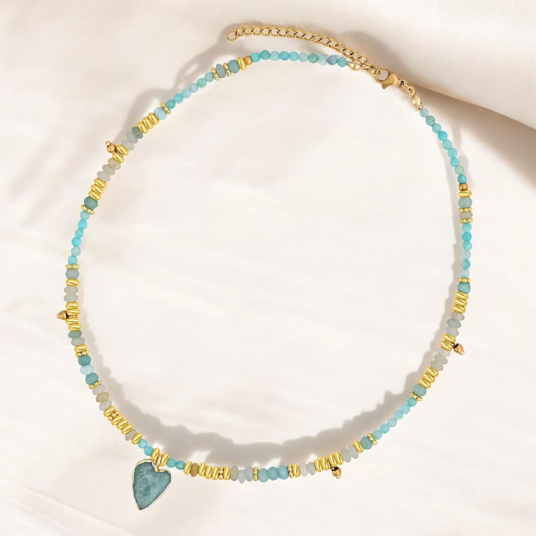Amazoniet Liefde Charm Ketting
