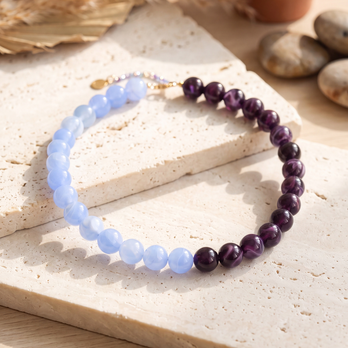 Chunky paarse kralenketting