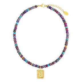 Blauwe Imperial Jaspis Letter Ketting