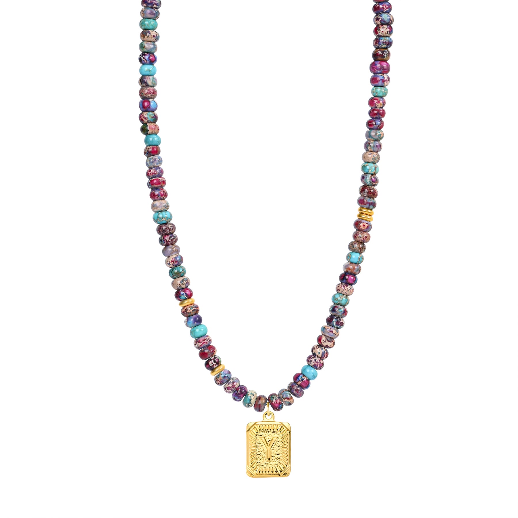 Blauwe Imperial Jaspis Letter Ketting