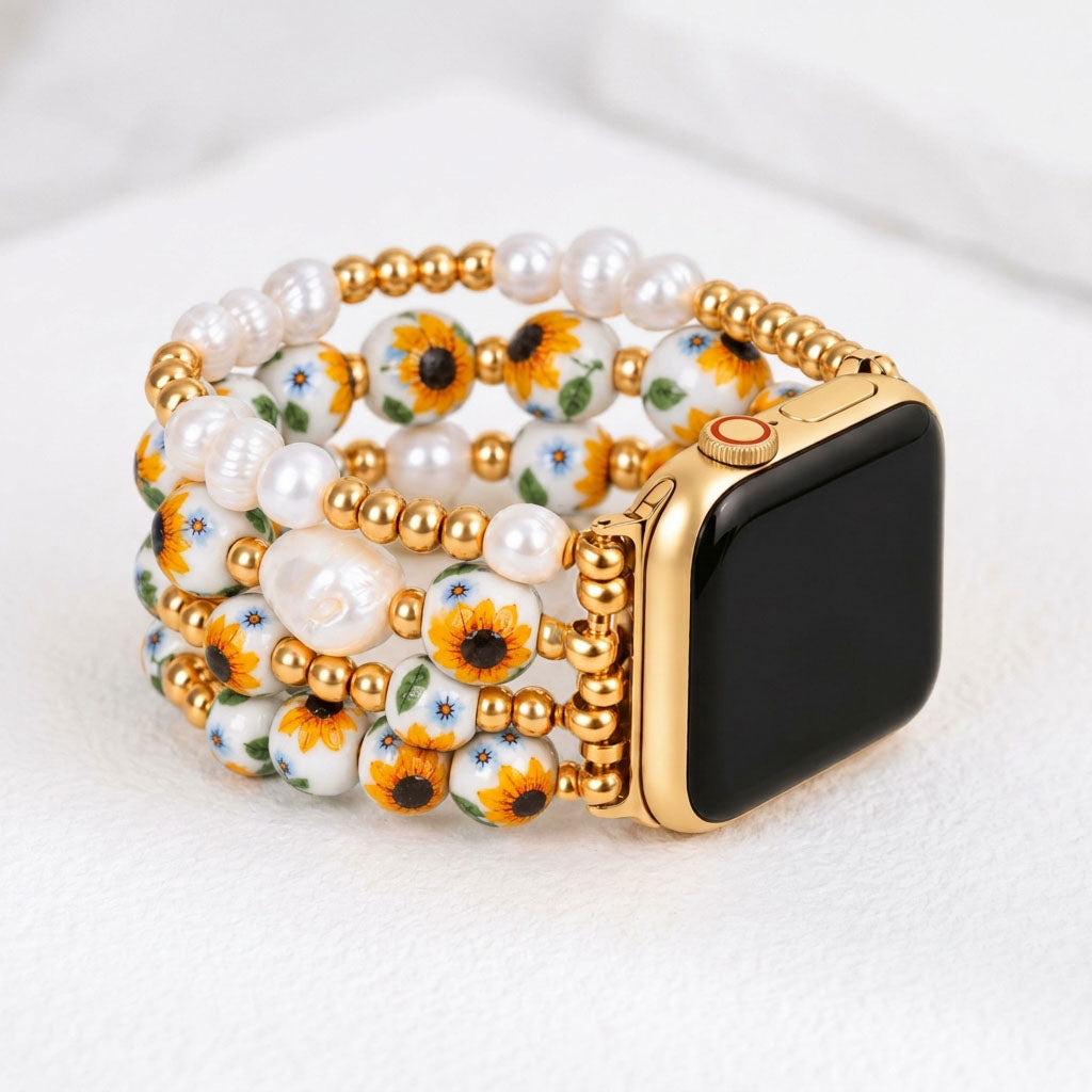 Porseleinen tuin Apple Watch-bandje Sunlit Bloom