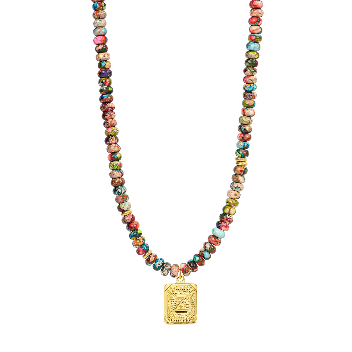 Blauwe Imperial Jaspis Letter Ketting