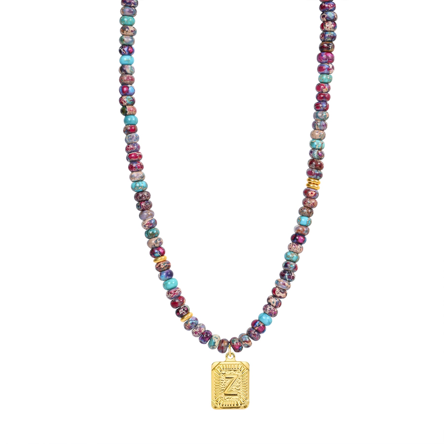 Blauwe Imperial Jaspis Letter Ketting