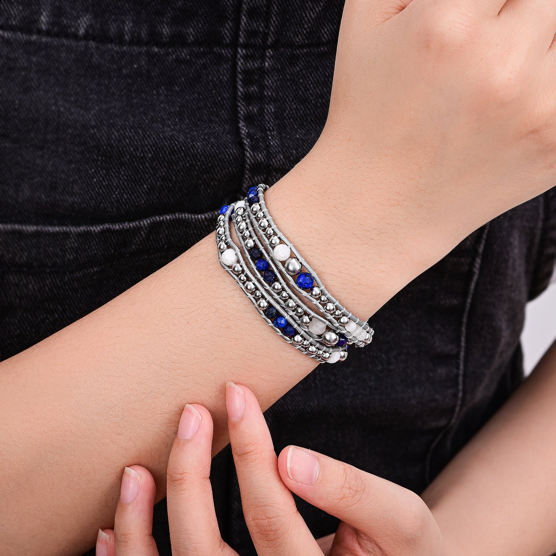 Celestial Lapis Beschermingswrap Armband