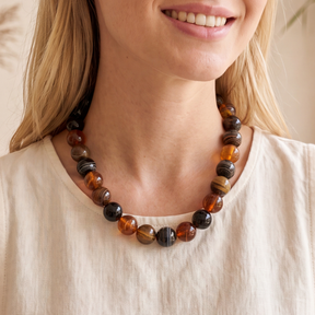 Chunky bruine kralenketting
